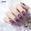 JOUS Semi-Transparent Jelly Effect Purple Milky Gel Polish with Buildable Layered Color for UV/LED Soak Off Manicure Salon Use
