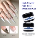 Zero Pain High Transparency UV Gel for Nails with 5s Quick Dry No Shrinkage for Extension Construction &Reinforcement All in One