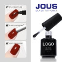 JOUs No Wipe Glass-Like Top Coat Gel Upgraded Formula for High Gloss Mirror Finish & Enhanced Hardness Anti-Scratch &Stain Proof