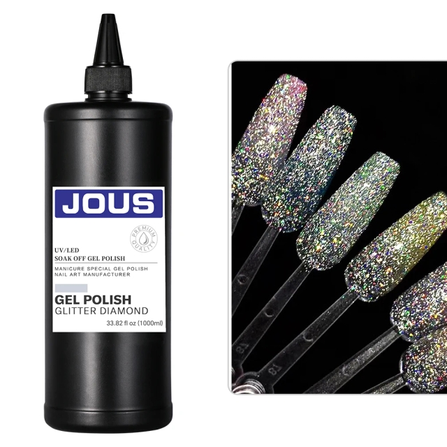 JOUS Wholesale Supplies Professional Mirror Diamond Gel Polish with 3D Sparkle and High Reflection for Party Nail Art