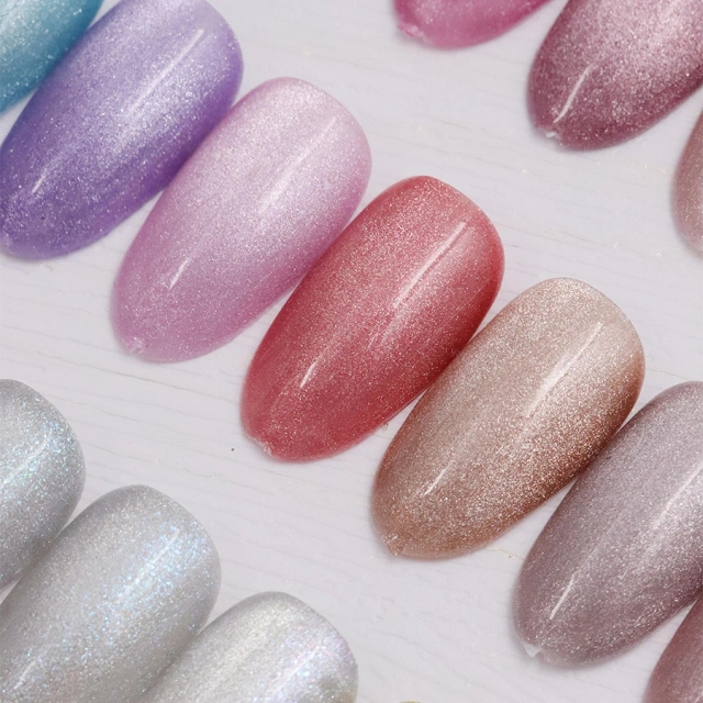 JOUS Crystal Holographic Cat Eye Gel Polish with Magnetic Moonlight Shifting Effect High Gloss Smooth Finish for Nail Art Design