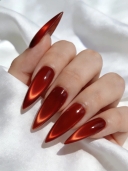 JOUS Professional Crystal Effect Red Cat Eye Gel with Holographic Shimmery Finish for Nails Soak Off Long Lasting Salon Quality