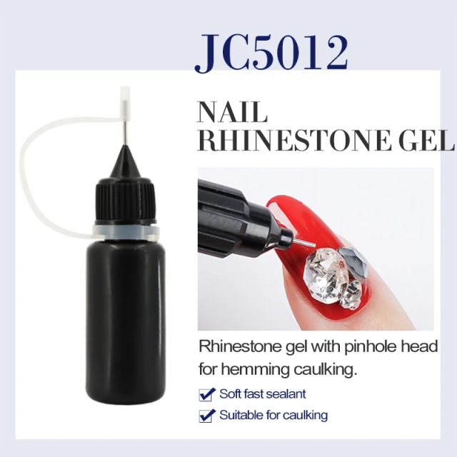 JOUS High Clear Gap Filling Nail Gel with No Wipe Finish Reinforces & Protects Rhinestone Decorations From Scratching 60s Cured
