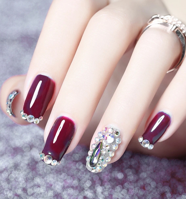 JOUS Maltose Texture Rhinestone Gel with Extra Strong Hold No Slip Thick Adhesive for 3D Nail Art Lasting 50 Days Non Yellowing