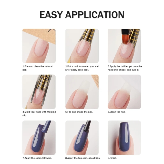 Nail Supplies OEM Private Label 30g Hard Build Gel Soak Off Quick Acrylic Gel Nai Polish Polygeling for Nail Extension