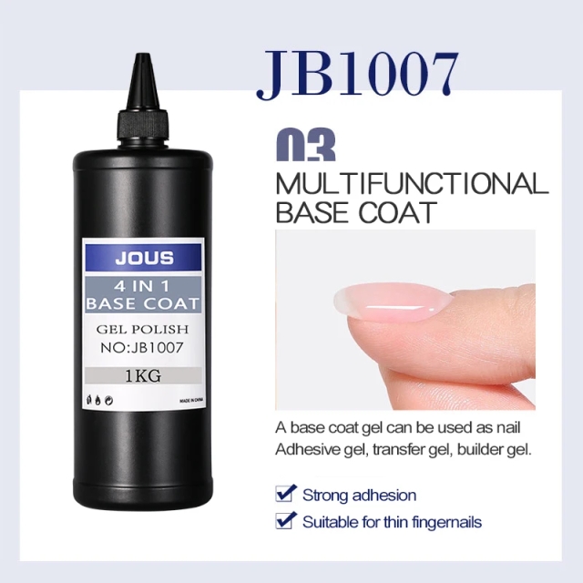 JOUS Building Base Coat Gel for Nail Strengthening & Extension with High Hardness & Leveling Effect Nail Art Construction Gel