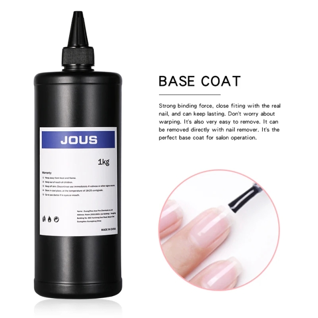 JOUS High Transparency Functional Building Base Coat for Nail Sculpting &Leveling with Strong Adhesion for Foil Glitter Transfer