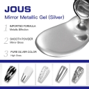 JOUS Mirror Shine Silver Metallic Nail Gel High Coverage UV/LED Curing Flexible & Long-Lasting Wear for Nail Artists and Salons
