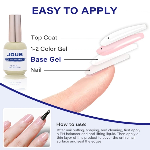 Wholesale Bulk Custom Super Base Coat Strong Adhesion UV LED Nail Gel Extra Long Lasting Soak Off Gel Polish for Salons Store