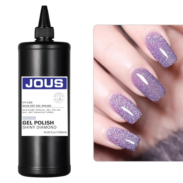 JOUS Professional 9D Reflective Shiny Diamond Gel Nail Polish with Magnetic Effect for High Gloss Cat Eye Nail Art 30 Days Wear