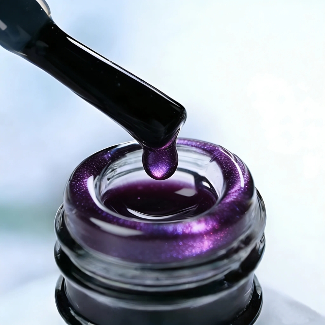 JOUS Wide Purple Cat Eye Gel with Natural Resin Formula for Salon Nail Art Smudge Free Crack Resistant Soak Off Gel Polish