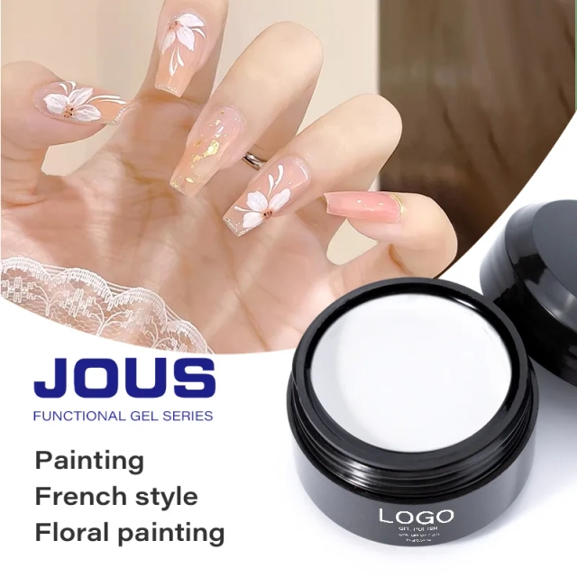 Versatile White Line Drawing Gel for Nail Art with Perfect Viscosity Pigmented Blendable & Excellent Compatibility for Designs
