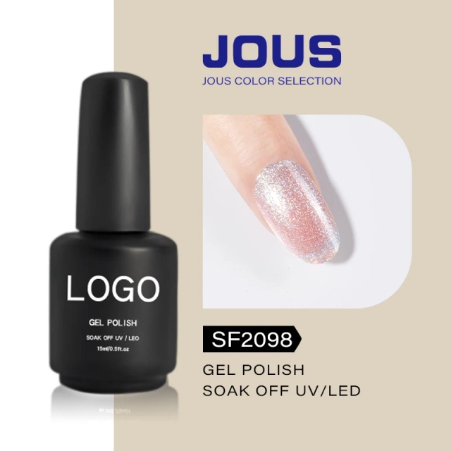 JOUS Dual-Flash Effect Nail Art Gel Dazzling Diamond-like Light with Flash Chip-Resistant up to 30 Day for DIY &Professional Use