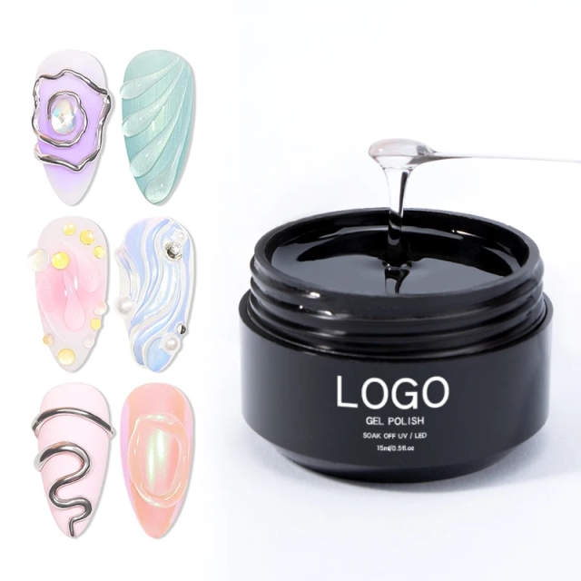JOUS Premium No Wipe Clear Rhinestone Gel with High Transparency & Strong Bond for Flat Bottom Jewels Nail Art Decoration