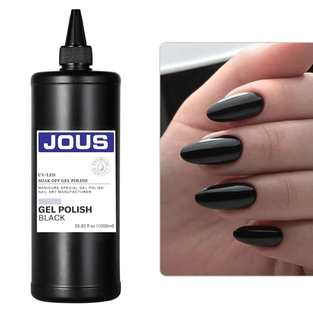 JOUS OEM Pure Black Color Gel with High Pigmentation & Easy Flow for Nail Art Base Acrylic Poly Gel Designs and Salon Manicure