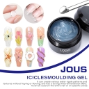 JOUS Professional 30s Cure Icicles Molding Gel for Water Ripple & 3D Nail Art with No-Streak Non-Run & Wash-Free Solid Formula