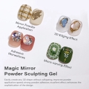 Mirror Powder Sculpting Gel Self-Leveling Non-Wipe Semi-Solid Gel with Strong Adhesion for Mirror Powder 3D Designs &Water Waves