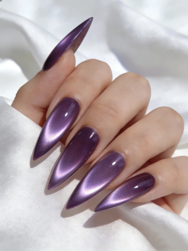 JOUS Wide Purple Cat Eye Gel with Natural Resin Formula for Salon Nail Art Smudge Free Crack Resistant Soak Off Gel Polish