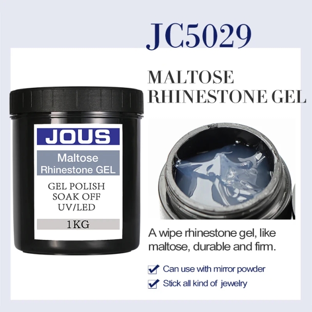 JOUS High Viscosity Maltose Rhinestone Gel for Nail Art Accessories with Adhesion Lasting Over 50 Days No Yellowing Gap Filling