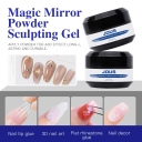 Professional Magic Mirror Chrome Powder Sculpting Gel for 3D Nail Design With No Wipe High Gloss 60s Cure & Excellent Retention