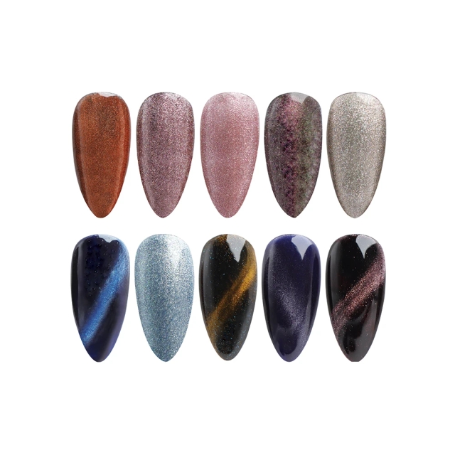 JOUS OEM/ODM Galaxy Effect 9D Cat Eye Nail Polish Gel with Intense Flash White & Nude Colors Soak Off Removable Easy to Apply