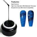 Jet Black No-Wipe Spider Web Gel Nail Art DIY 60s Stretchy Gel for Precise Line Drawing Nail Extension & Mirror Chrome Powder
