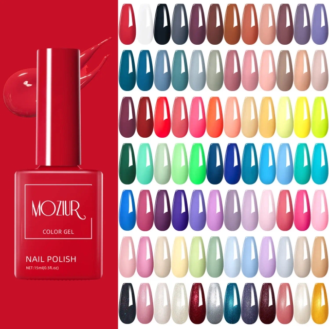 High Pigmentation Solid Color Gel Polish for Nail Art One-Coat Full Coverage Vivid Color Nail Gel with High Gloss Salon Supply