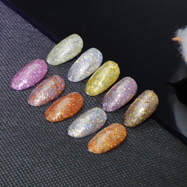 JOUS Vibrant Glitter Gel Polish with High Density Sparkle & Dazzling Starry Night Effect for Professional Nail Art and Salon Use