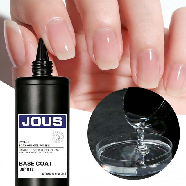 JOUS High Transparency Functional Building Base Coat for Nail Sculpting &Leveling with Strong Adhesion for Foil Glitter Transfer