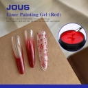JOUS Red Liner Painting Gel for Fine Line &Detail Art High Precision Smooth Flow Gel with Adjustable Consistency for Nail Design