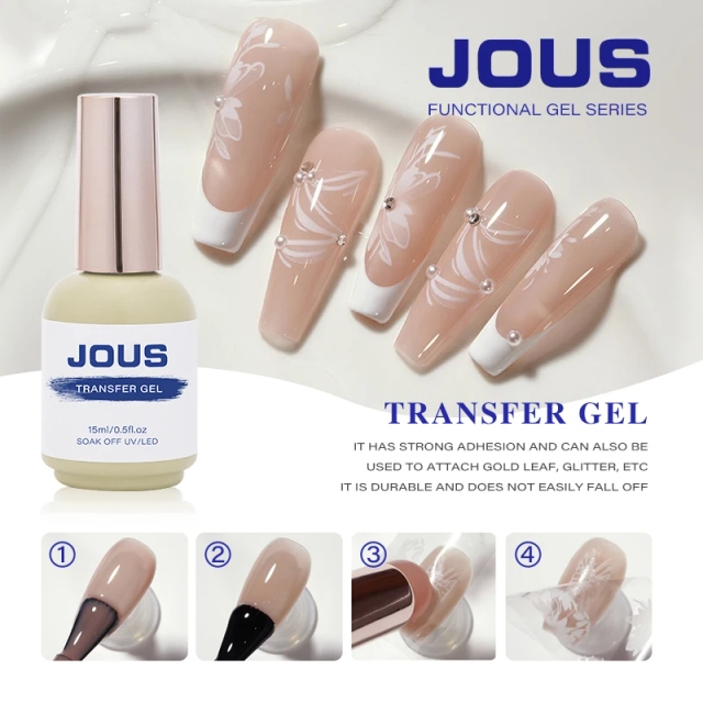 Sticky Nail Gel for Transfer & Embellishment Multi-Purpose Adhesive Gel for Stamping Patterns Gold Foil & Glitter Application