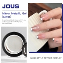 JOUS Mirror Shine Silver Metallic Nail Gel High Coverage UV/LED Curing Flexible & Long-Lasting Wear for Nail Artists and Salons