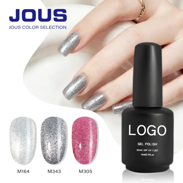 JOUS Crystal Holographic Cat Eye Gel Polish with Magnetic Moonlight Shifting Effect High Gloss Smooth Finish for Nail Art Design