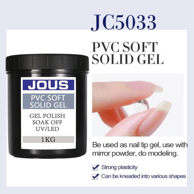 High Viscosity PVC Soft Solid Gel for Press on Nails Professional UV LED Curable Nail Glue Gel for DIY Nail Tips & Extension