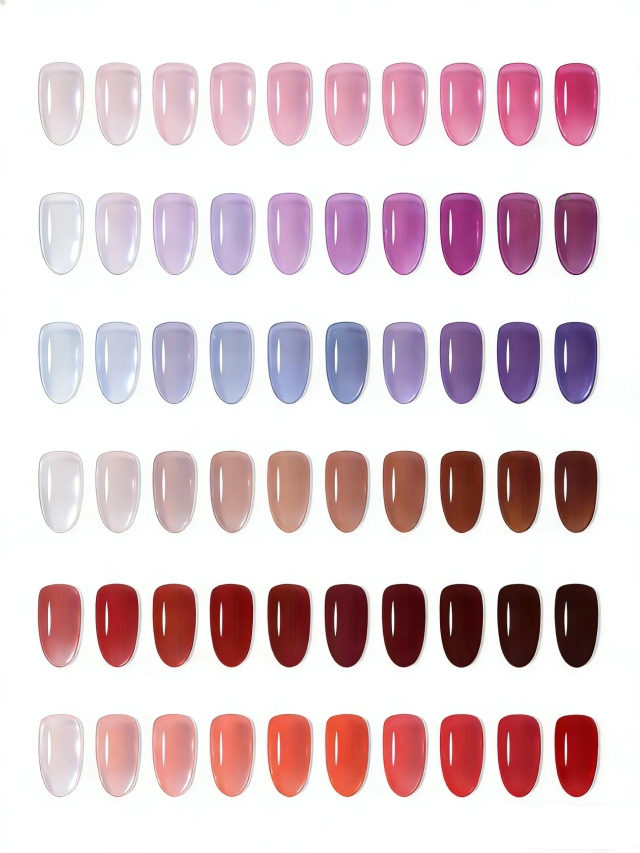 JOUS Vibrant Red High Gloss Semi-Transparent Jelly Gel Polish with Layered Effect for Nail Art & Manicure Salon Quality