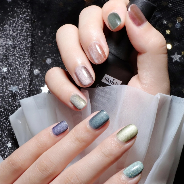 Professional Nail Art Salon Recommend Crystal Cat Eye Peel Off Gel Art Nail Polish