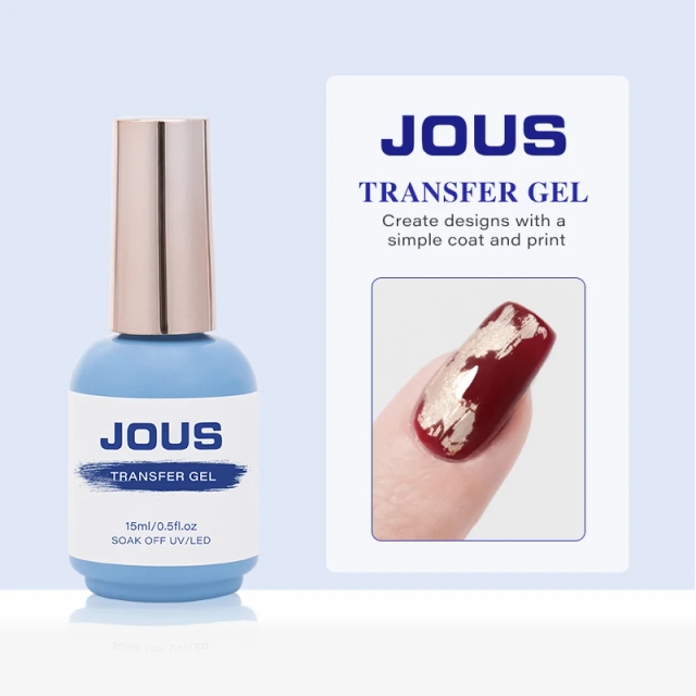 High Viscosity Nail Transfer Gel Based for Full Nail Stamping Patterns Quick-Dry Sticky Gel for Foils & Glitters Strong Adhesion