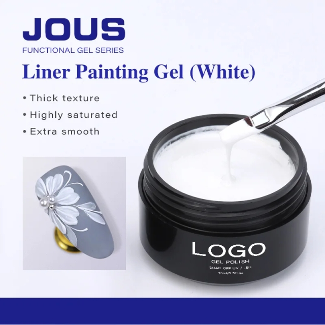 White Liner Painting Gel with Optimal Consistency for Precise Line Work High Pigment & Blendable for Custom Colors Superior Flow