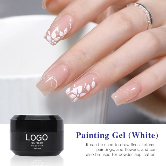 White Painting Gel for Nail Art High Coverage & Saturation Gel with Excellent Clarity for Layering Blending & Intricate Design