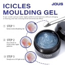 JOUS Professional 30s Cure Icicles Molding Gel for Water Ripple & 3D Nail Art with No-Streak Non-Run & Wash-Free Solid Formula