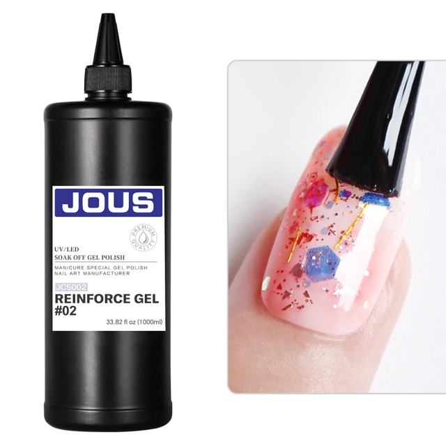 JOUS Nail Reinforce Gel Kit for Soft Nails Repair Nail Tips Bonding 3D Art Embellishments with Rubber Elasticity No Crease