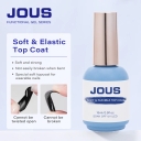 JOUS Flexible & Durable Soft Top Coat Gel with High Elasticity No Wipe Crystal Clear Finish for Long-Lasting Color and Comfort