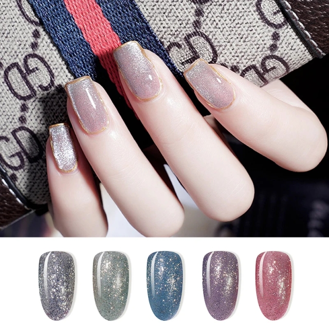 JOUS Multi-Dimensional Glitter Diamond Gel for Nails Creates Both Sparkle and Reflective Effects High Shine Nail Art Gel Polish