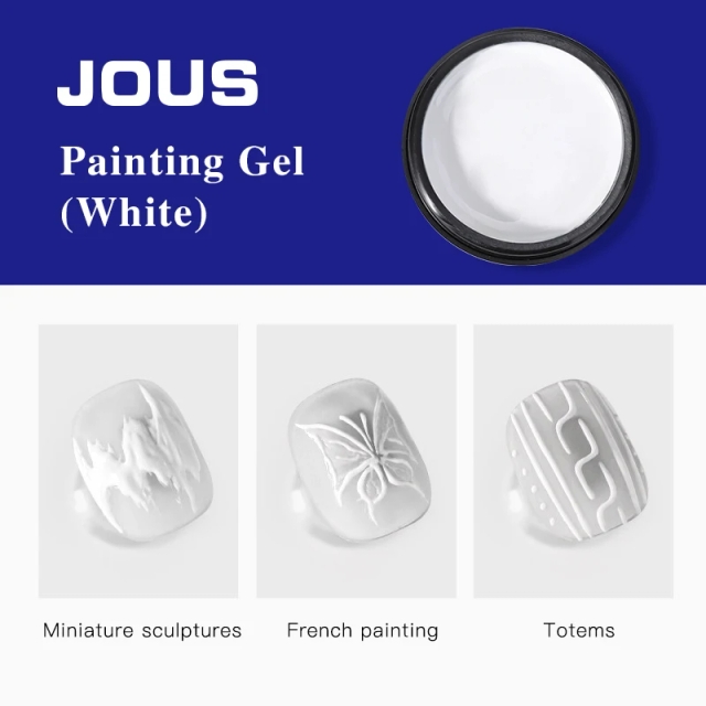 Opaque White Color Painting Gel High Pigment Gel with Strong Coverage &Superior Clarity for Gradient Effect &Custom Color Mixing