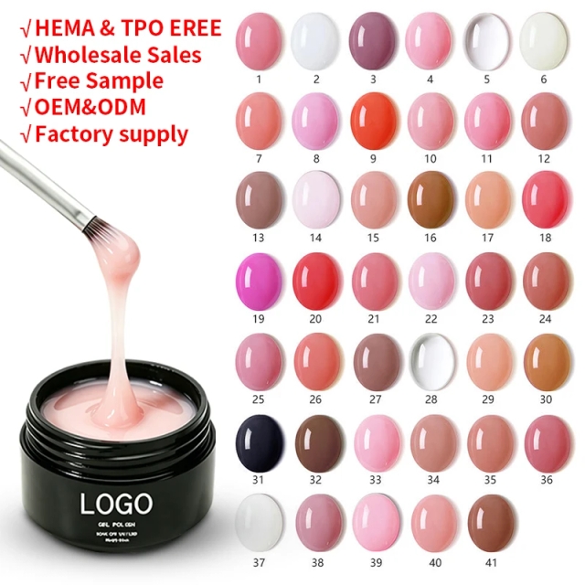 Free Sample Builder Gel in a Bottle OEM/ODM Nail Extension Gel Custom Colors UV LED Hard Soak Off Gel Polish for Nail Art