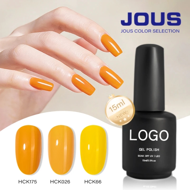 JOUS High Coverage Solid Color Gel Polish with Vivid Opaque Finish, Easy Brush Application & Long Lasting Wear for Salon & DIY