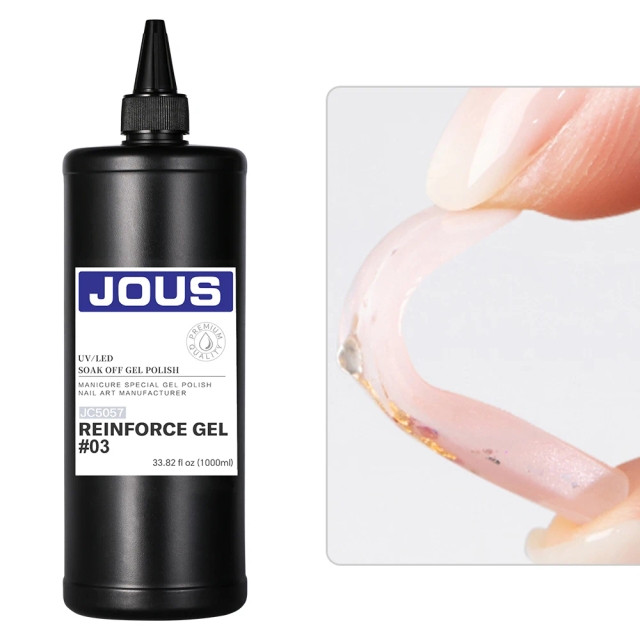 JOUS Soft Elastic Rubber Reinforce Gel for Weak Thin Nails & Press on Nails with Auto-Rebound C-Arch No Tightness Salon Grade