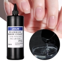 JOUS Viscosity Transparent Rubber Base Coat Gel Tough & Flexible Nail Foundation for Soft Fragile & Layered Nails 60s LED Cure