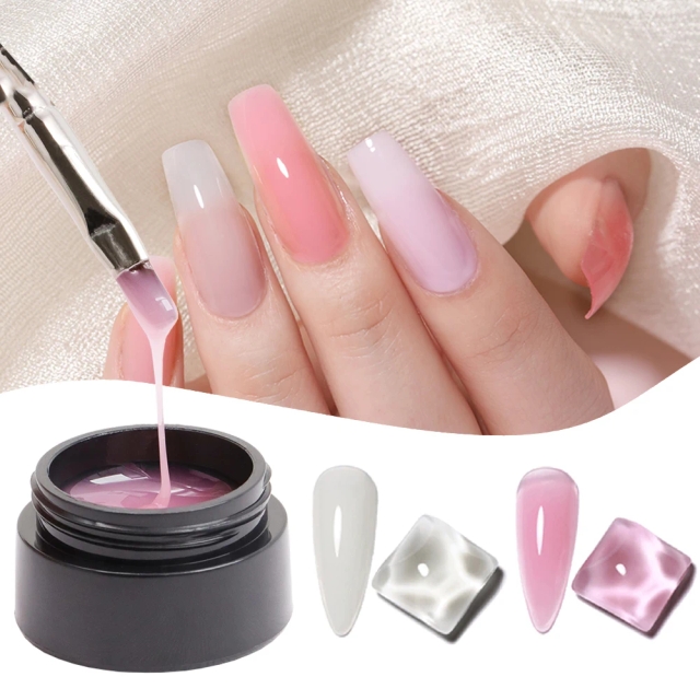 JOUS Nude Gel Polish for Nail Extension Sculpting and Ombre with Soak Off Painless Non Yellowing Wear Resistant Salon Quality