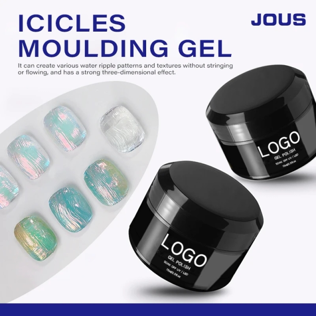 JOUS 30s Icicles Design Gel for Stunning Water Wave Patterns 3D Nail Sculpting & Dust-Ready Finish with No-Residue Solid Texture